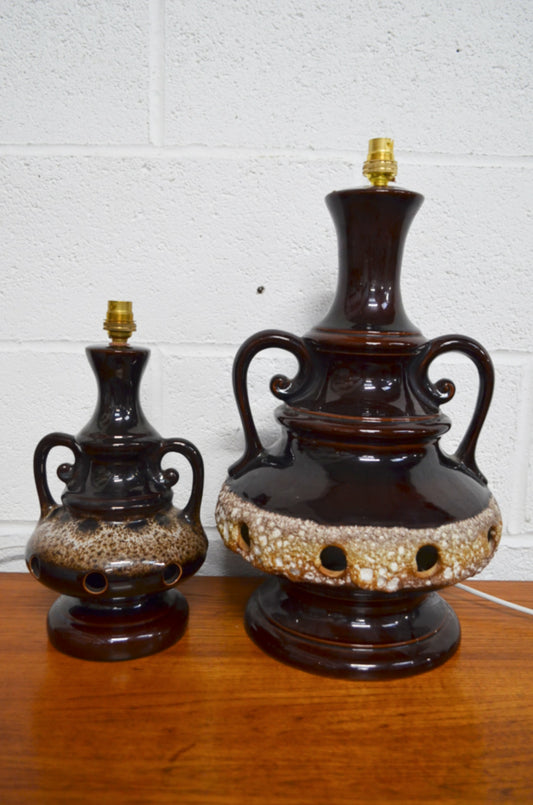 Pair Of Vintage Pottery Lamps