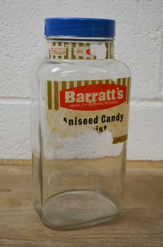 Vintage Barratt's Glass Sweet Jar