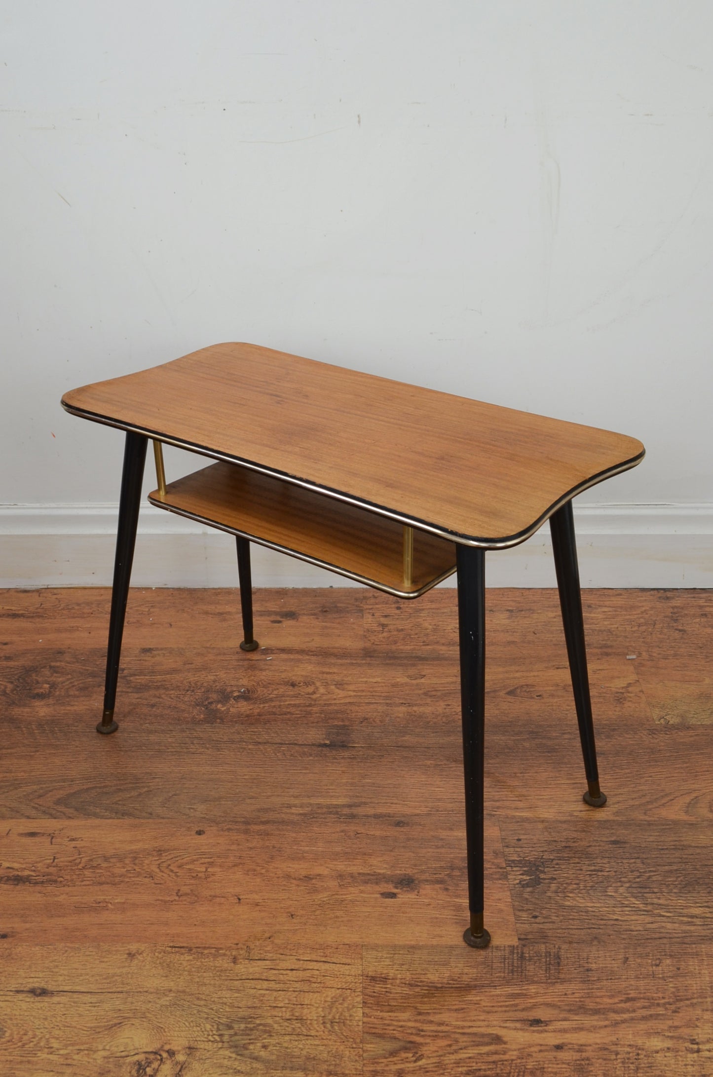 Mid Century Side Table With Trim