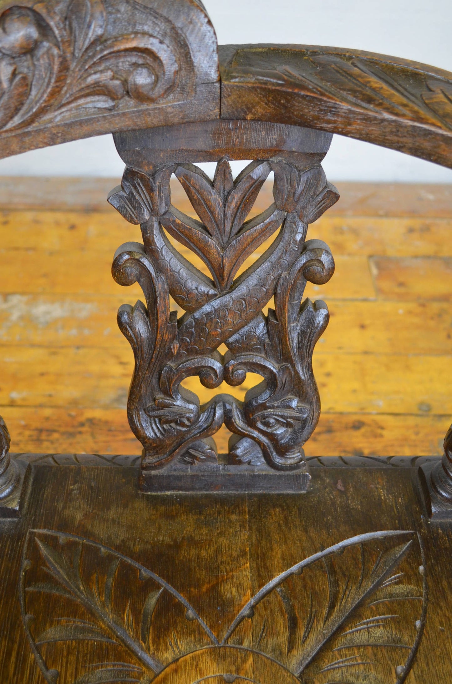 A Victorian Carved Oak Corner Chair