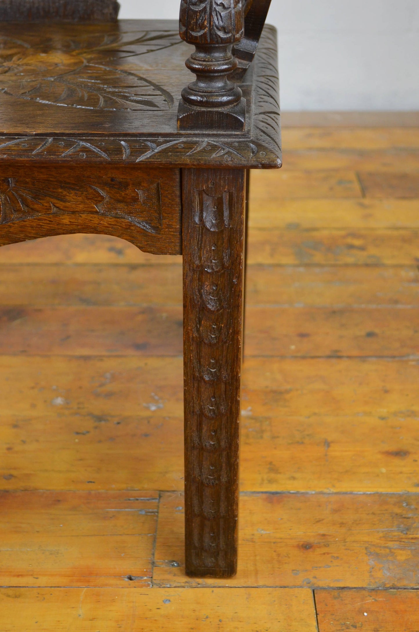 A Victorian Carved Oak Corner Chair